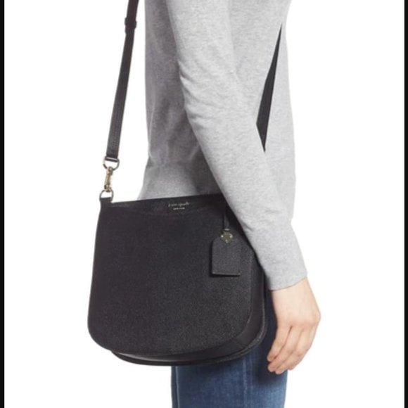 BNWT Kate Spade New York Margaux Large Black Leather Cross Body Bag MSRP $258.00 - Picture 9 of 12